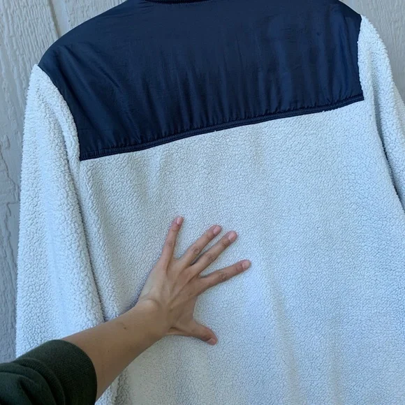 Champion sherpa color block jersey style zip up sporty jacket sweater - Picture 12 of 16